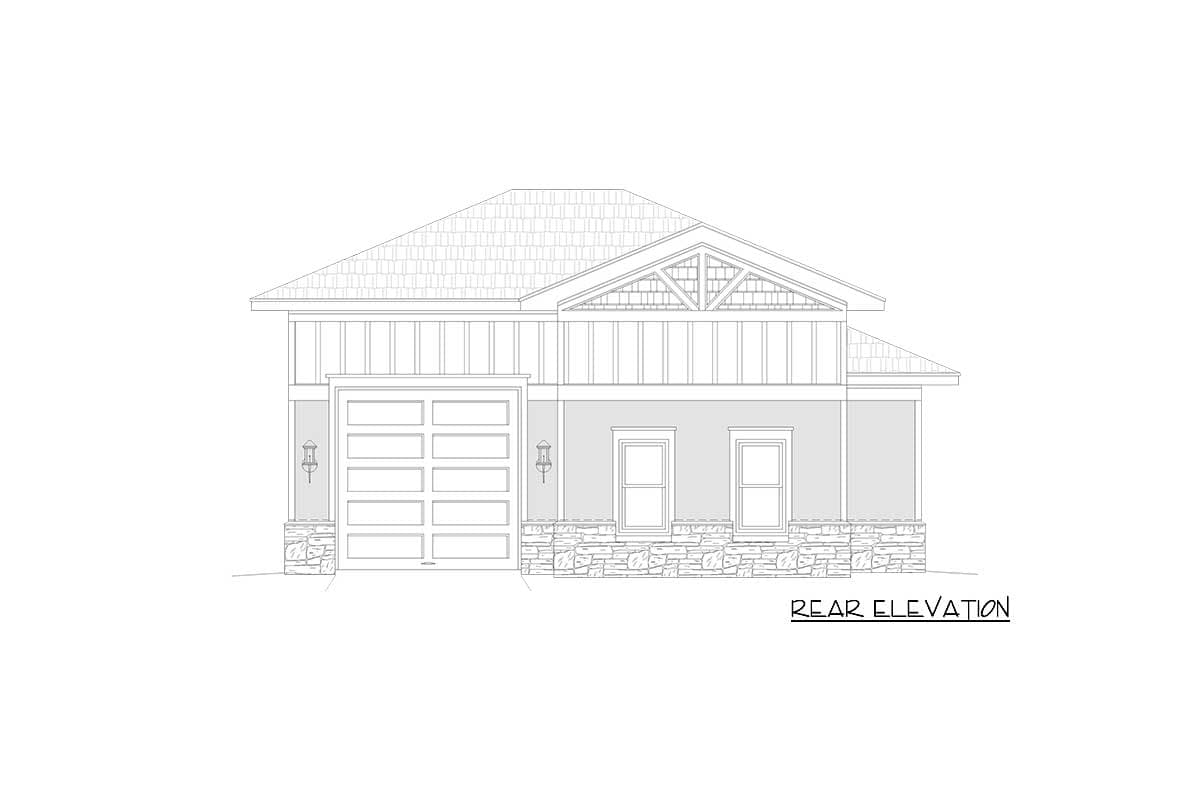 Plan 68827VR: Combo Detached RV and Car Garage with 14'-high Ceilings - Image #4 - Traditional