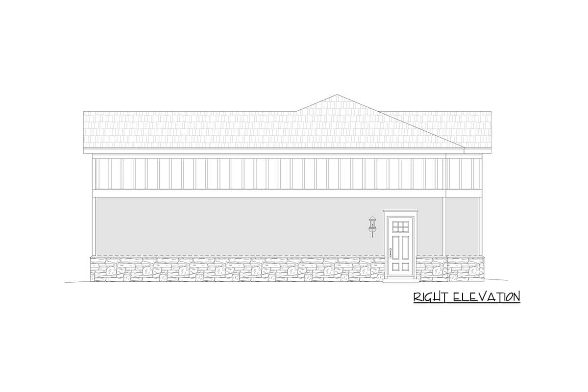 Plan 68827VR: Combo Detached RV and Car Garage with 14'-high Ceilings - Image #5 - Traditional