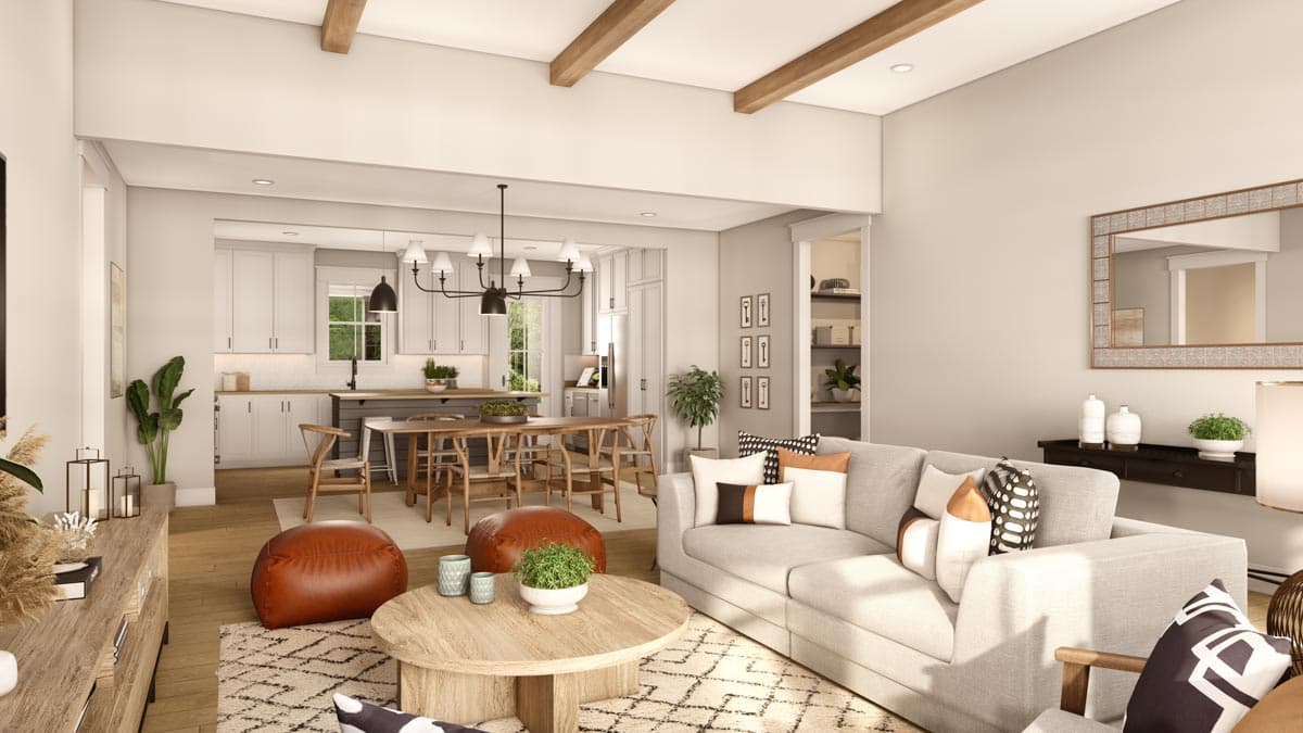 Plan 51873HZ: 3-Bed Modern Farmhouse with L-shaped Front Porch - Image #5 - Cottage, Farmhouse, Modern Farmhouse, Traditional