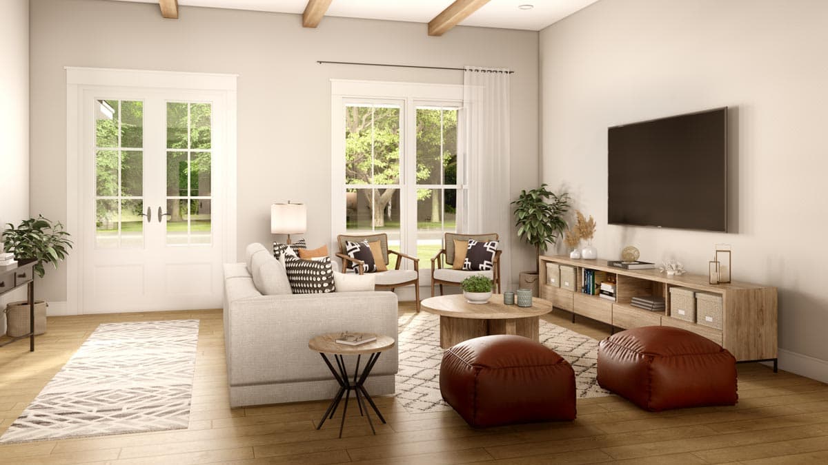 Plan 51873HZ: 3-Bed Modern Farmhouse with L-shaped Front Porch - Image #6 - Cottage, Farmhouse, Modern Farmhouse, Traditional