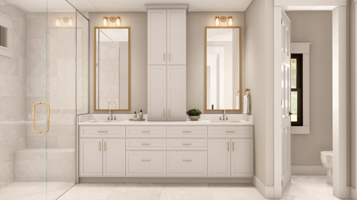 Plan 51873HZ: 3-Bed Modern Farmhouse with L-shaped Front Porch - Image #11 - Cottage, Farmhouse, Modern Farmhouse, Traditional