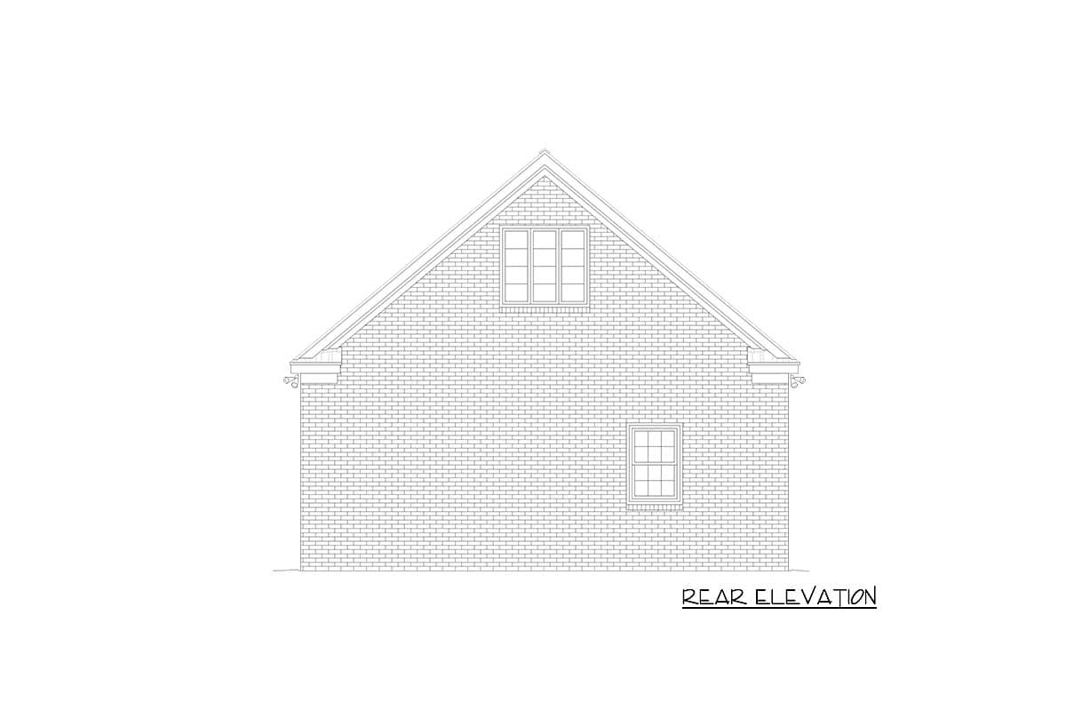 Plan 68830VR: 4-Car Tandem Garage with Loft Space Above - Image #4 - Traditional