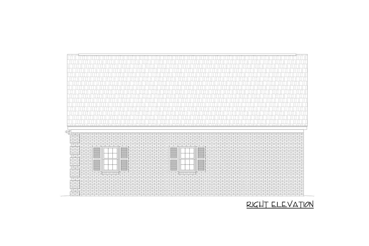 Plan 68830VR: 4-Car Tandem Garage with Loft Space Above - Image #5 - Traditional