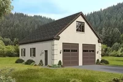 4-Car Tandem Garage with Loft Space Above