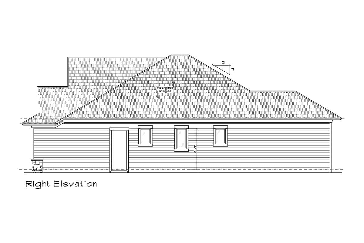 Plan 33012ZR:  3-Bed Country Cottage House Plan With Covered Porches - 1564 Sq Ft - Image #9 - Cottage, Ranch, Southern, Traditional