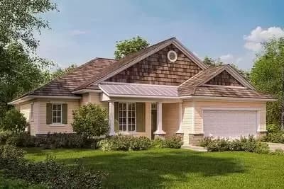  3-Bed Country Cottage House Plan With Covered Porches - 1564 Sq Ft