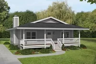 Southern Cottage Plan with Open Living Space