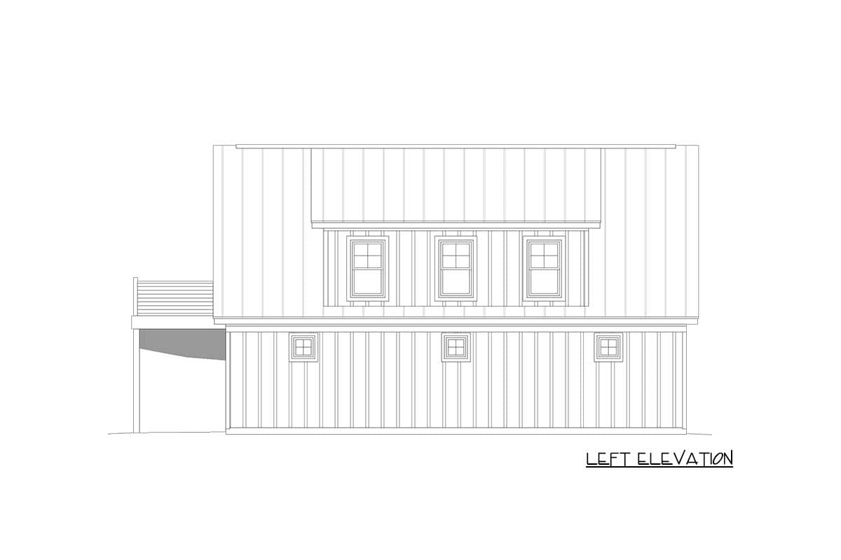 Plan 68832VR: Rustic 930 Sq Ft Detached Garage with Flex Space Above - Image #4 - Country, Mountain, Rustic
