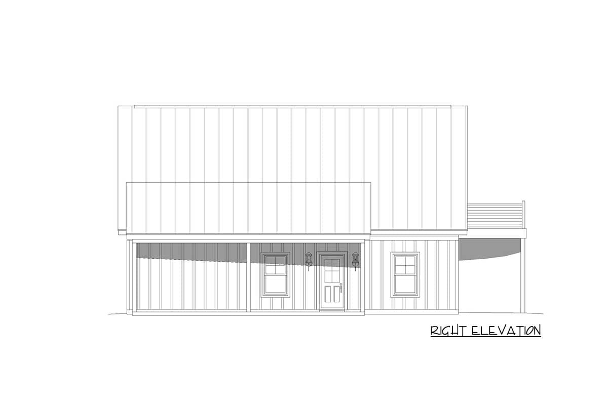 Plan 68832VR: Rustic 930 Sq Ft Detached Garage with Flex Space Above - Image #6 - Country, Mountain, Rustic