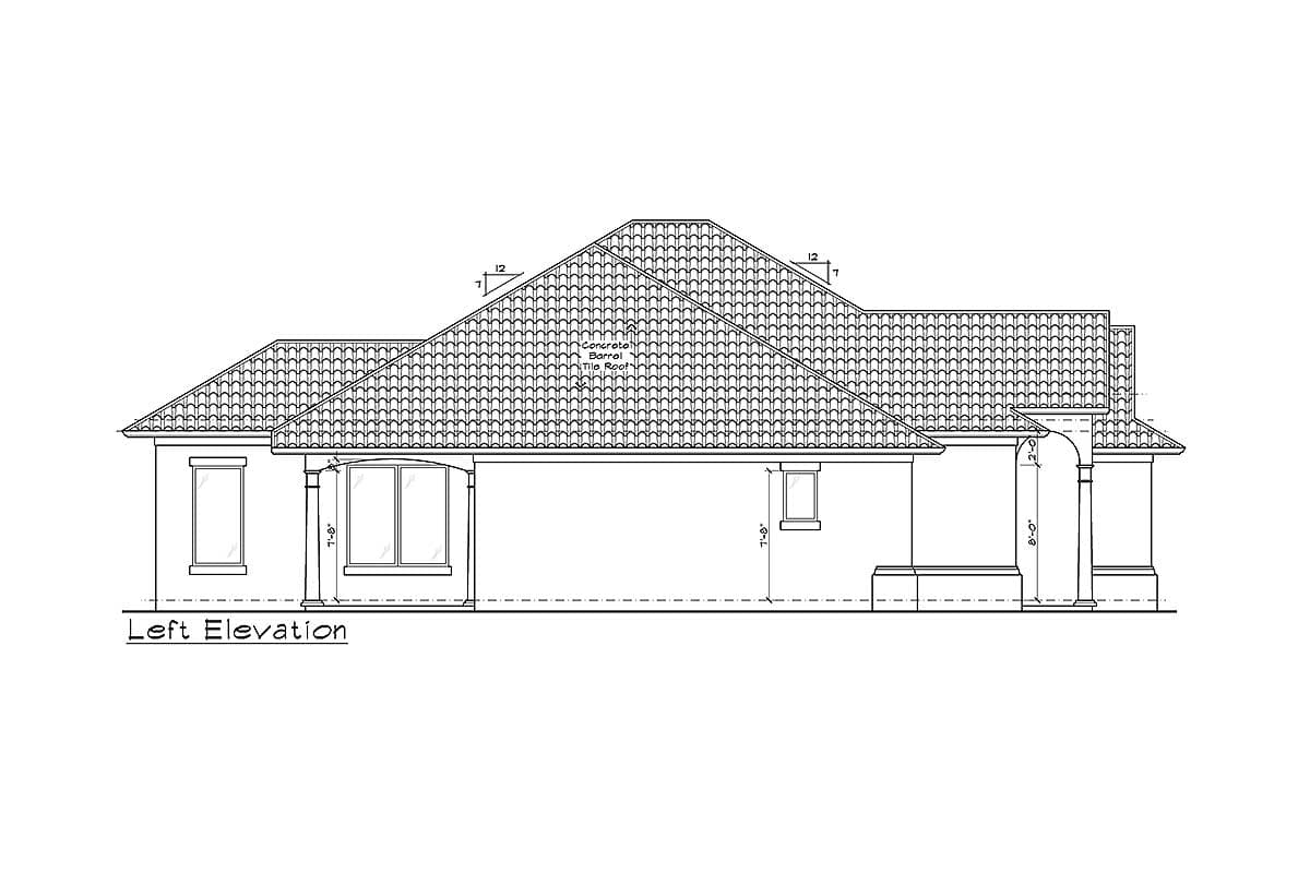 Plan 33014ZR: One-Story Mediterranean-Style House Plan - 1564 Sq Ft - Image #8 - Florida-Style, Mediterranean