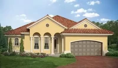 One-Story Mediterranean-Style House Plan - 1564 Sq Ft