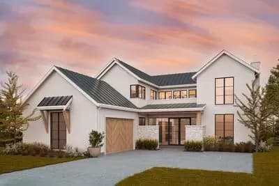 Transitional 5-Bed Farmhouse with Optional Lower Level In-Law Suite
