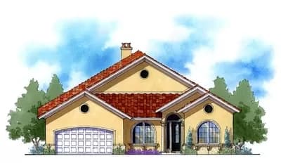 Mediterranean House Plan With Flexible Floor Plan - 2225 Sq Ft