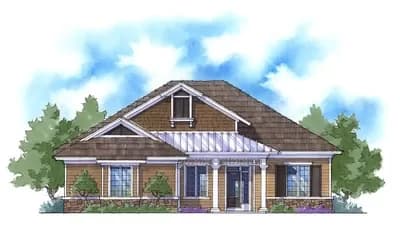 2190 Square Foot Country Craftsman With 3 Beds