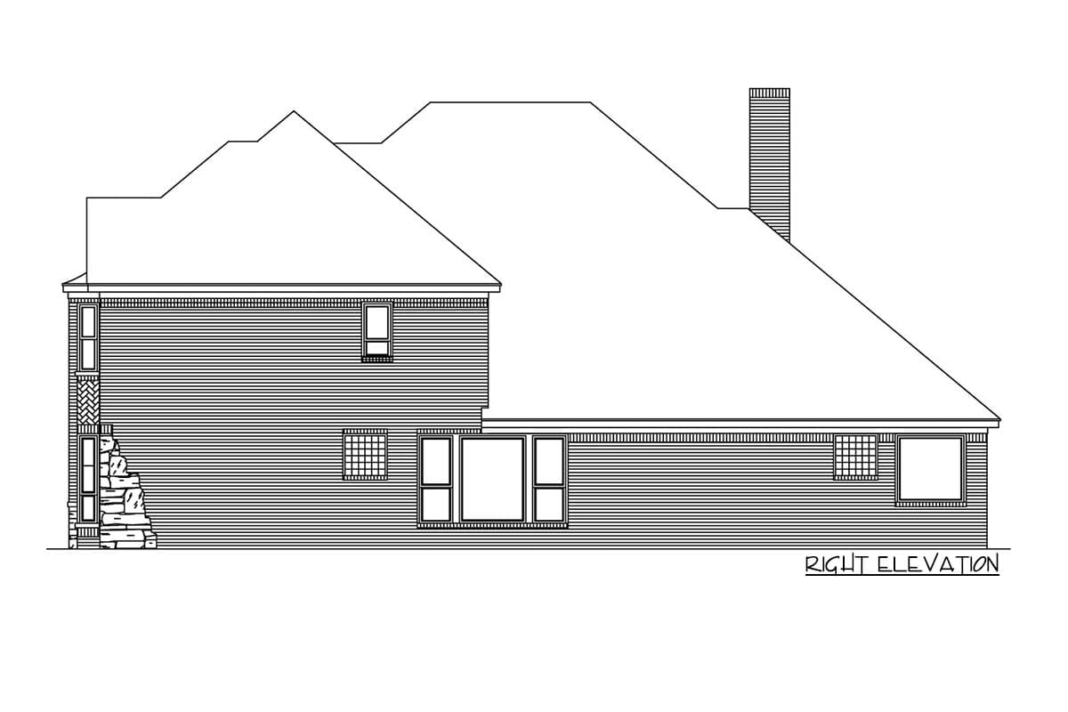 Plan 36434TX: Narrow Traditional Home Plan with 2-Story Foyer and Family Room - Image #5 - European, French Country, Hill Country, Southern