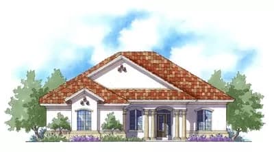 Mediterranean House Plan With 3-Beds 2175 Square Feet