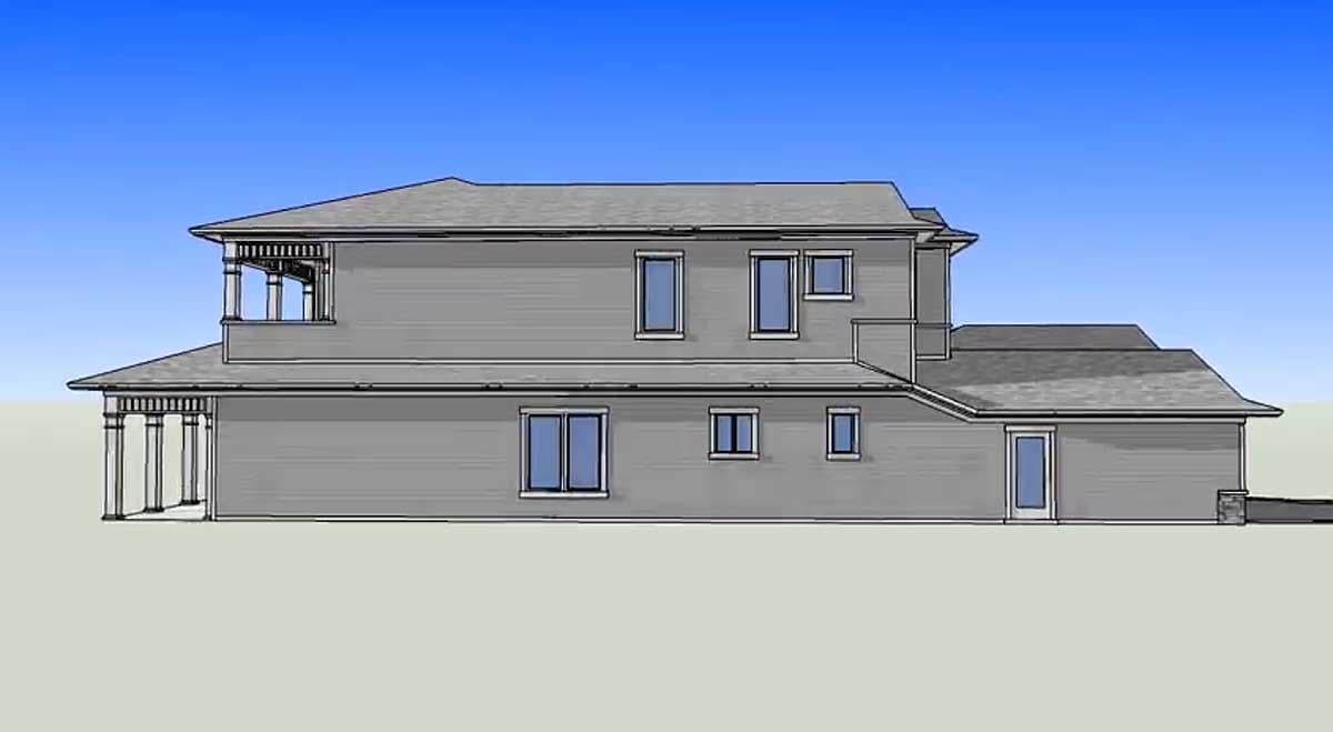 Plan 33030ZRX: Courtyard 2-Story Home Plan with Guest Cabana and Outdoor Fireplace - 3225 Sq Ft - Image #7 - Southern
