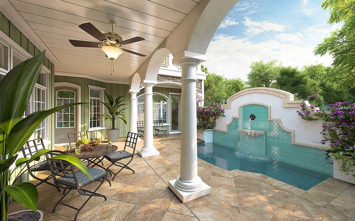 Plan 33031ZR: Energy Saving Courtyard House Plan - Image #6 - Southern, Traditional
