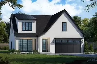 Transitional House Plan with Two Upstairs Layouts