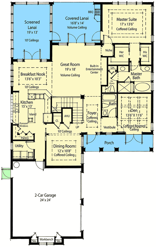 Plan 33033ZRX: Sustainable Living Home Plan - Floor Plan - Main Level - Southern, Traditional