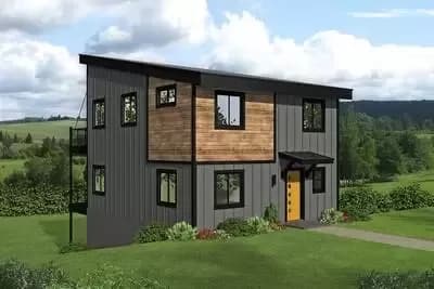 Attractive 3-Bed Contemporary Home Plan for a Rear-sloping Lot