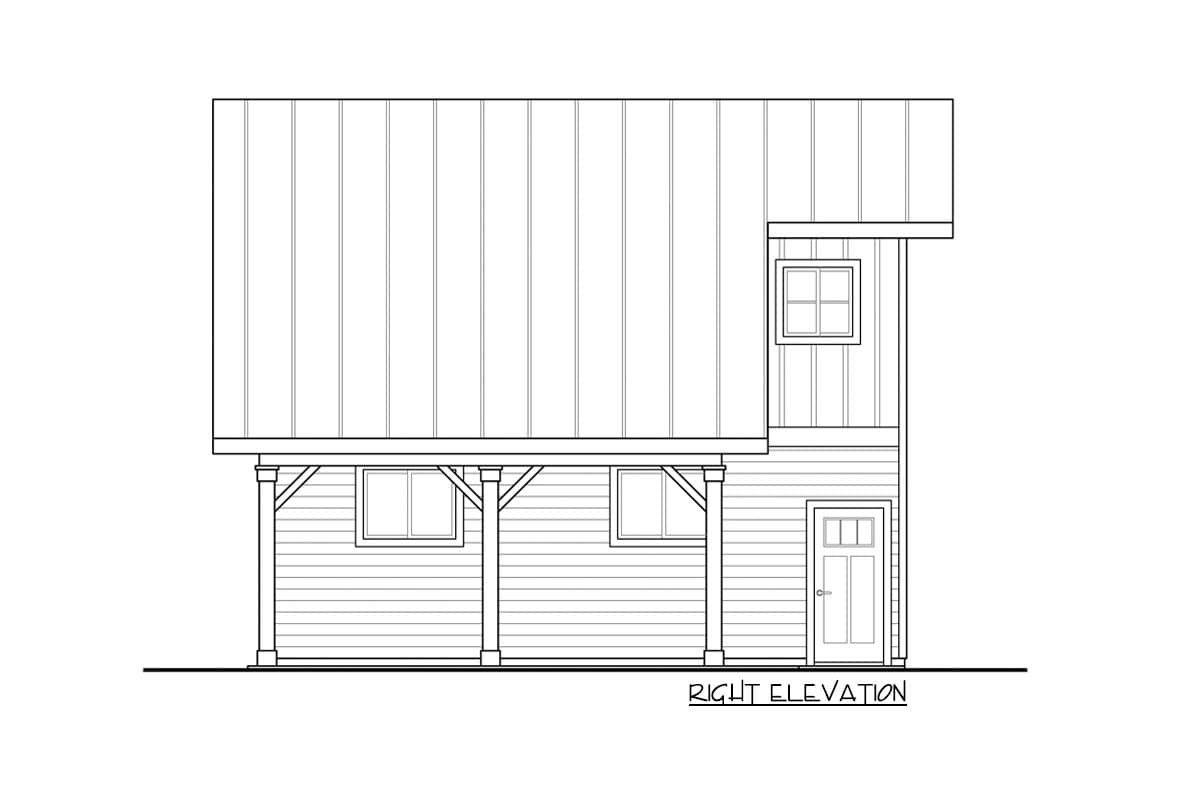 Plan 72292DA: Traditional 2-Car Garage with Carport and Upstairs Storage - Image #4 - Traditional