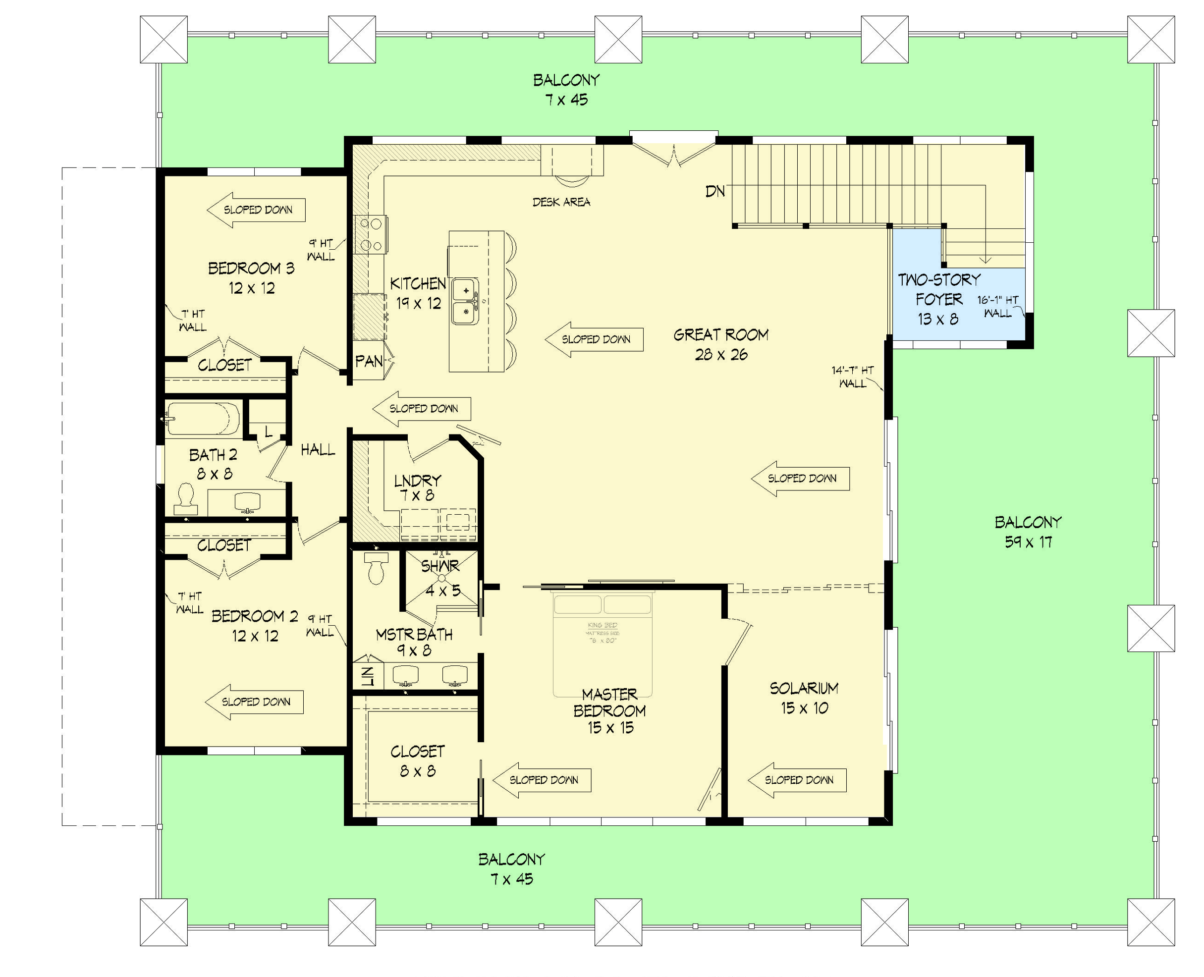 Plan 68839VR: Contemporary Home Plan with 2 RV Bays and 5 Bedrooms - Floor Plan - Upper Level - Contemporary, Modern, Mountain, Northwest