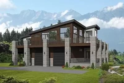 Contemporary Home Plan with 2 RV Bays and 5 Bedrooms