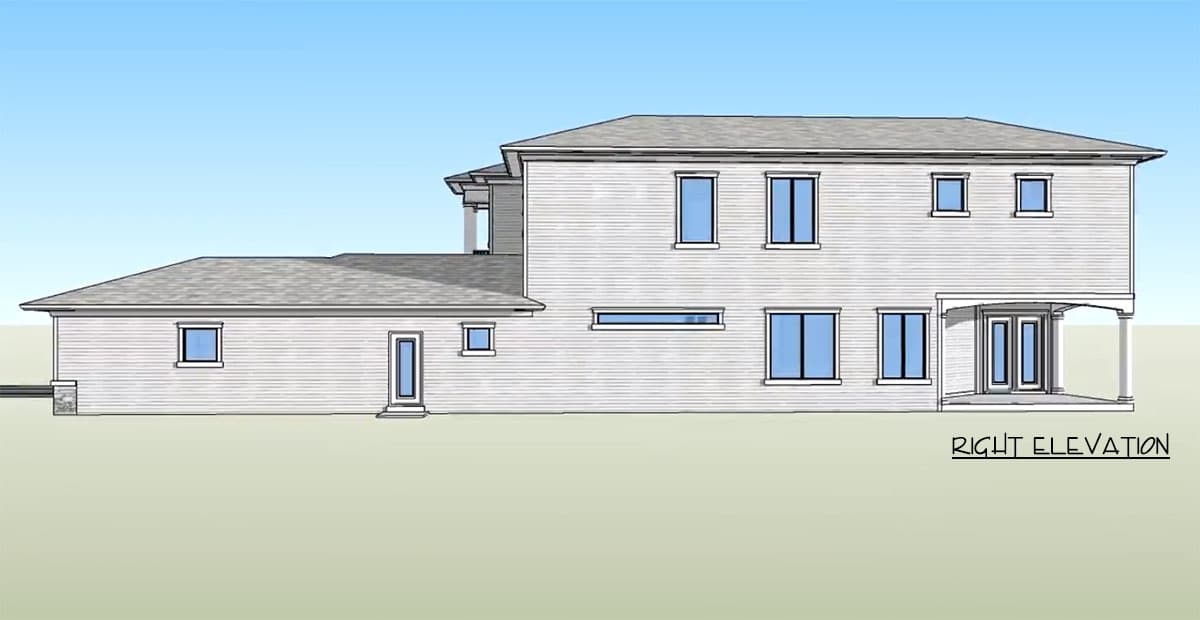 Plan 33040ZRX: 2-Story Home Plan with Courtyard with Fireplace and Guest Cabana Access - 3191 Sq Ft - Image #4 - Southern, Traditional
