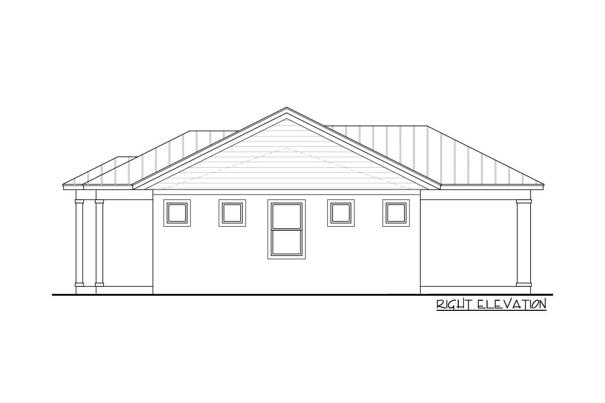 Plan 65719BS: Rectangular 2 Bedroom Tiny Home Plan with 2 Outdoor Spaces - Image #5 - Contemporary, Florida-Style, Southern, Vacation