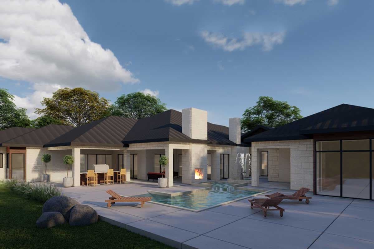 Plan 36666TX: Sprawling Hill Country Home Plan with 4-Car Garage - Image #5 - Contemporary, European, Hill Country