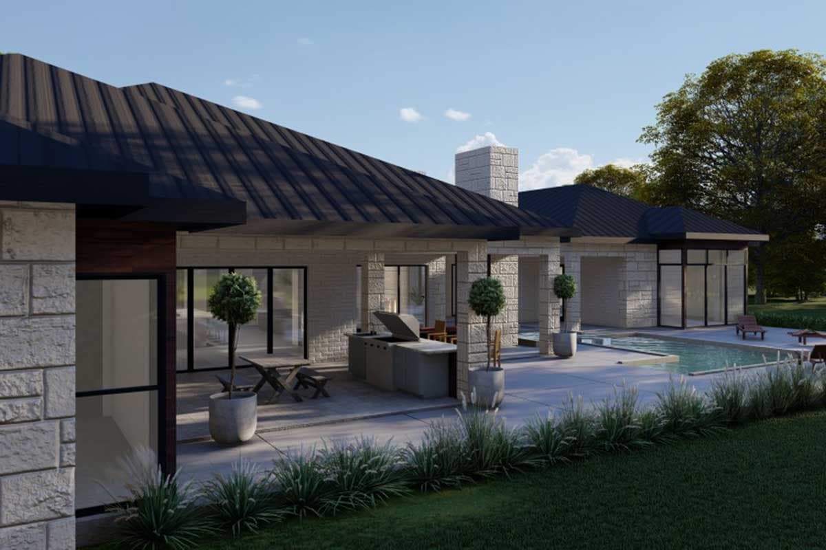 Plan 36666TX: Sprawling Hill Country Home Plan with 4-Car Garage - Image #6 - Contemporary, European, Hill Country