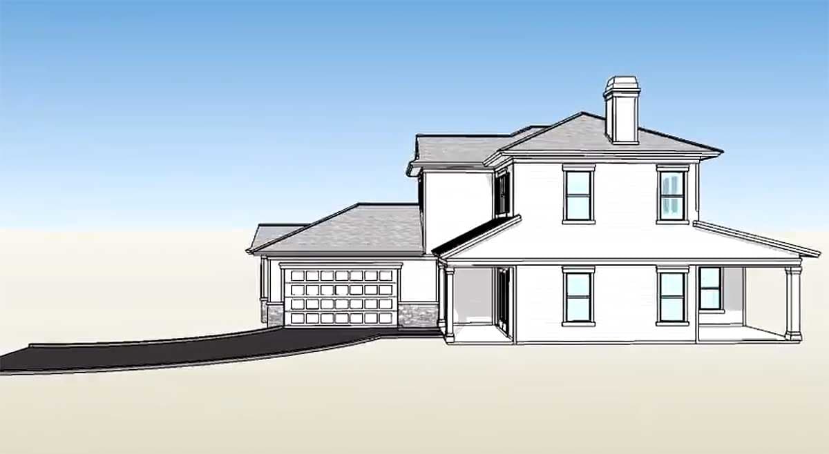 Plan 33057ZRX: Master Down Home Plan with 2-Story Great Room Just 40-Feet Wide - 2181 Sq Ft - Image #5 - Traditional