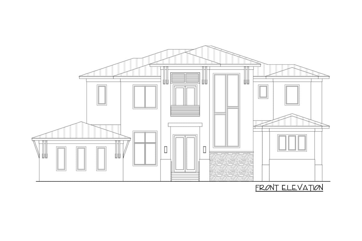 Plan 65733BS: Transitional Mediterranean House Plan with Covered