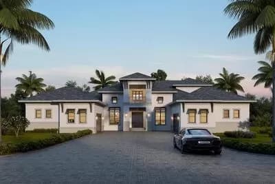 Contemporary Beach Home Plan with Second-level Bonus and Exercise Rooms