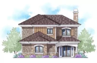 Master Down House Plan with 2-Story Great Room Just 40-Feet Wide - 2181 Sq Ft