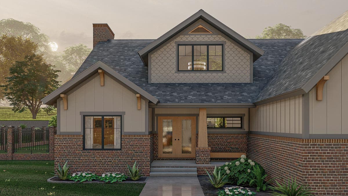 Plan 623045DJ: Craftsman House Plan with a Mixed Material Exterior and an Upstairs Bonus with Bath - Image #8 - Cottage, Country, Craftsman, Northwest
