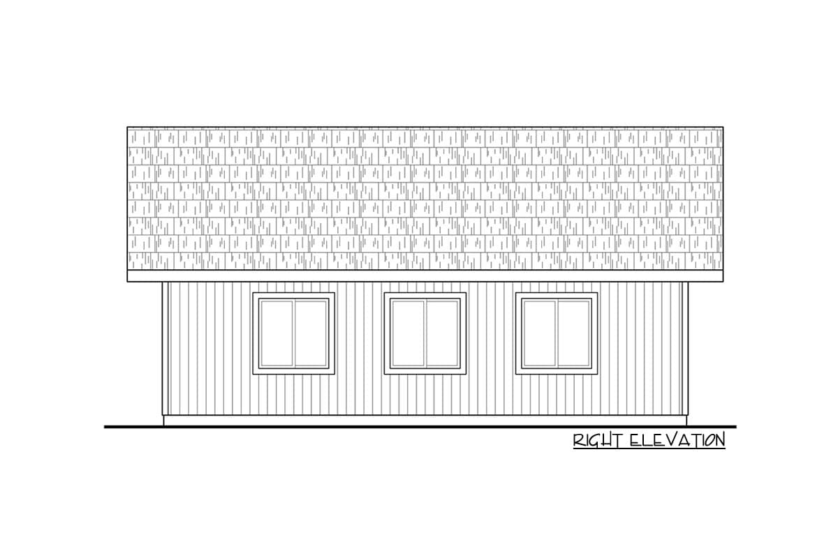 Plan 72293DA: No-Frills 2-Car Garage Plan with Covered Outdoor Storage - 720 Sq Ft - Image #4 - Country, Traditional