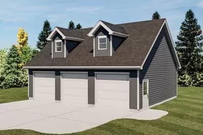 Detached Garage with 3 Bays and Loft Above - 1008 Sq Ft