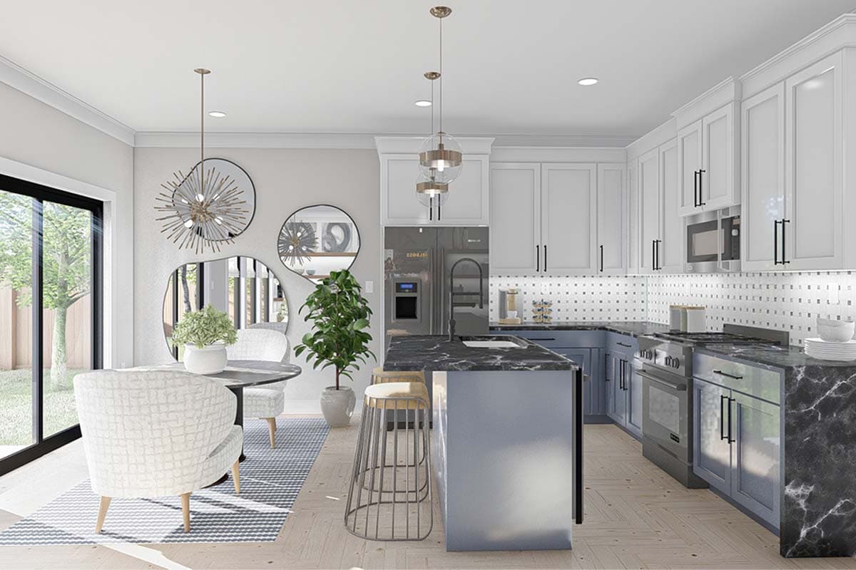 Plan 623049DJ: Traditional Duplex House Plan with Matching 3 Bed, 3 Bath Units - 1464 Sq Ft Each - Image #7 - Traditional