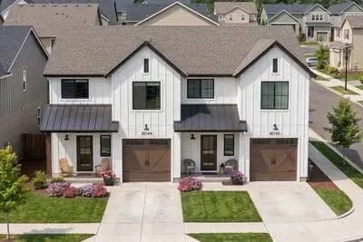 Traditional Duplex House Plan with Matching 3 Bed, 3 Bath Units - 1464 Sq Ft Each