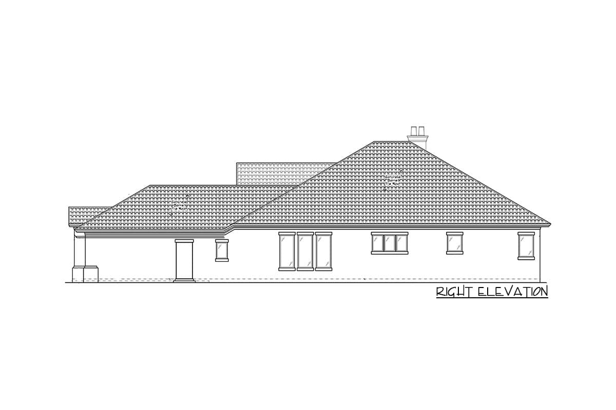 Plan 33062ZR: Single Story House Plan with 2780 Square Feet of Heated Living and 10-Foot Ceilings - Image #6 - Mediterranean, Southwest