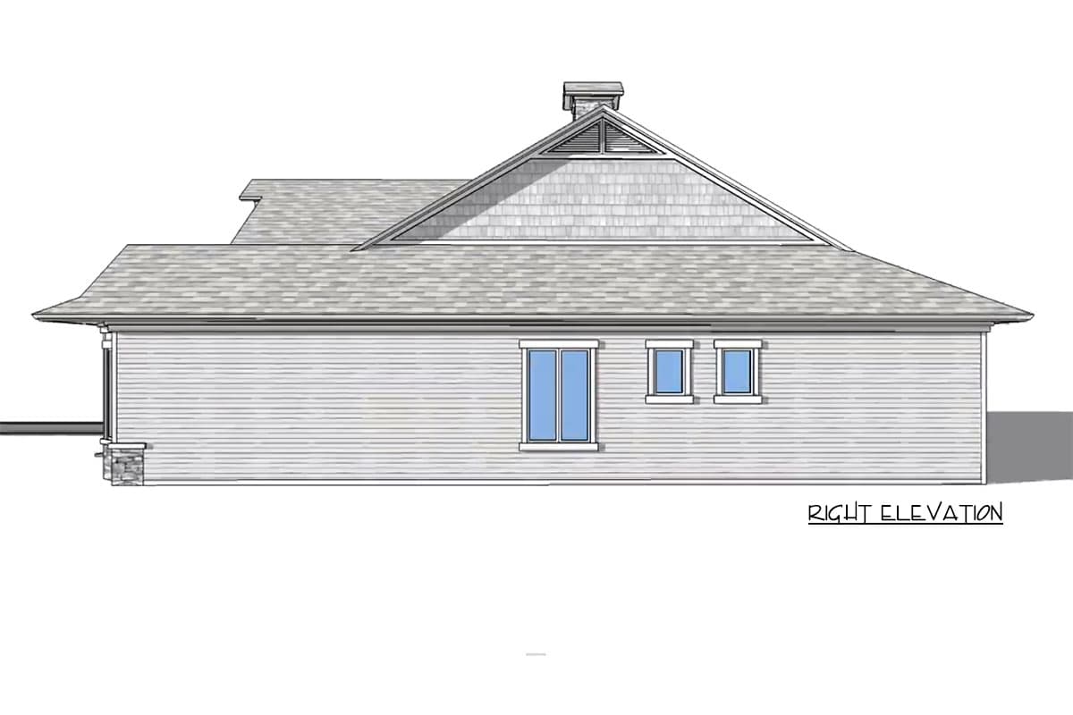 Plan 33063ZRX: 59-Foot-Wood 3 Bedroom House Plan with 2-Car Garage - 2723 Sq Ft - Image #16 - Southern, Traditional