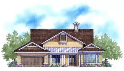 59-Foot-Wood 3 Bedroom House Plan with 2-Car Garage - 2723 Sq Ft