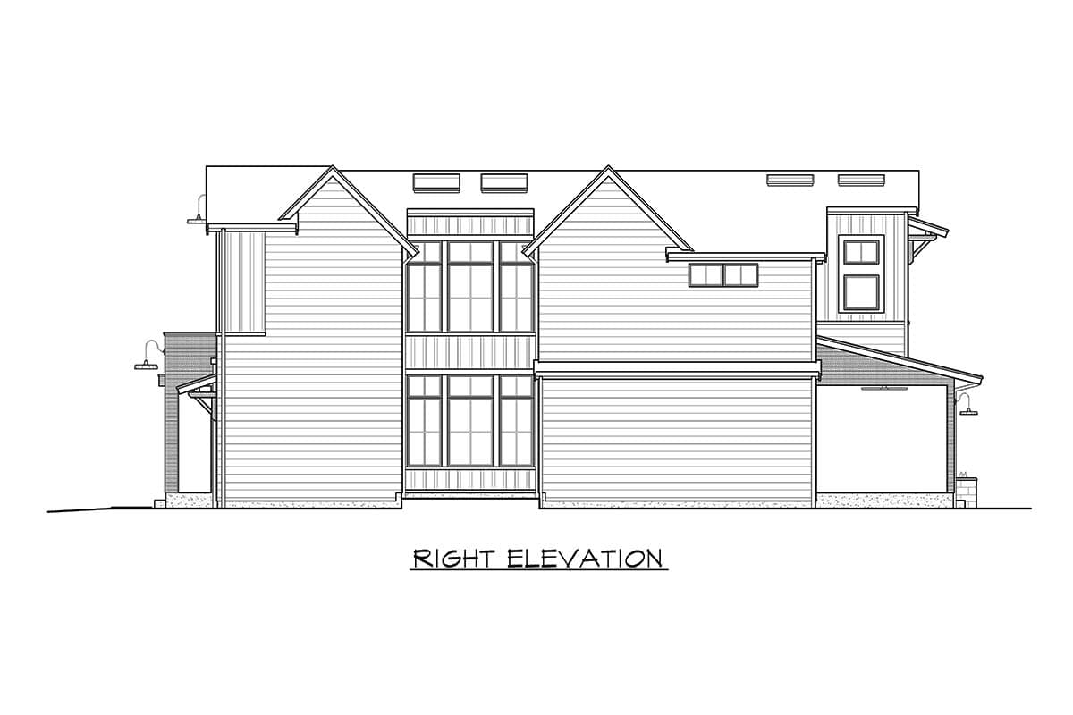 Plan 23910JD: 2-Story Home Plan with an Original Exterior and an Outdoor Living Room - Image #7 - Contemporary, Country, Modern, New American, Northwest, Transitional