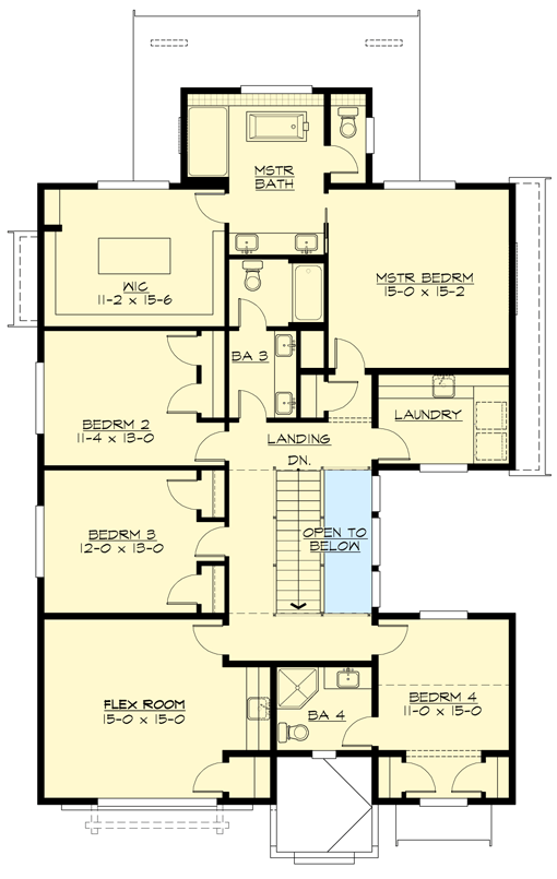 Plan 23910JD: 2-Story Home Plan with an Original Exterior and an Outdoor Living Room - Floor Plan - 2nd Floor - Contemporary, Country, Modern, New American, Northwest, Transitional