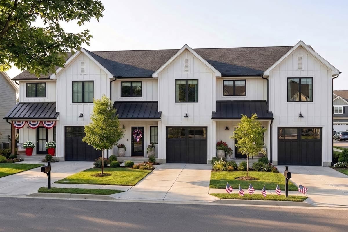 Plan image - 623050DJ:Triplex House Plan with Matching 3 Bed, 2.5 Bath Units - 1464 Sq Ft Each