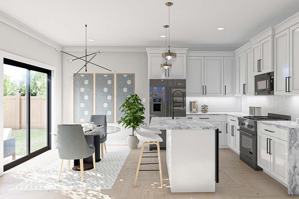 Plan 623050DJ: Triplex House Plan with Matching 3 Bed, 2.5 Bath Units - 1464 Sq Ft Each - Image #8 - Country, Traditional, Transitional