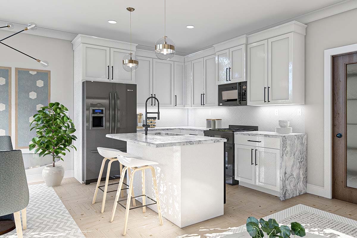 Plan 623050DJ: Triplex House Plan with Matching 3 Bed, 2.5 Bath Units - 1464 Sq Ft Each - Image #9 - Country, Traditional, Transitional