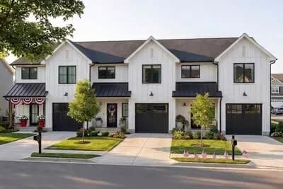 Triplex House Plan with Matching 3 Bed, 2.5 Bath Units - 1464 Sq Ft Each